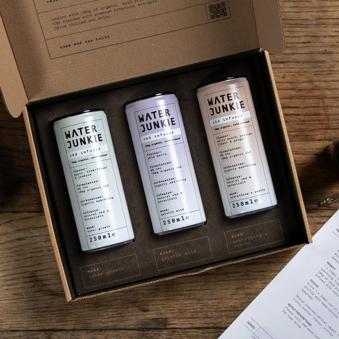 All three flavours together in the taster pack delivery box